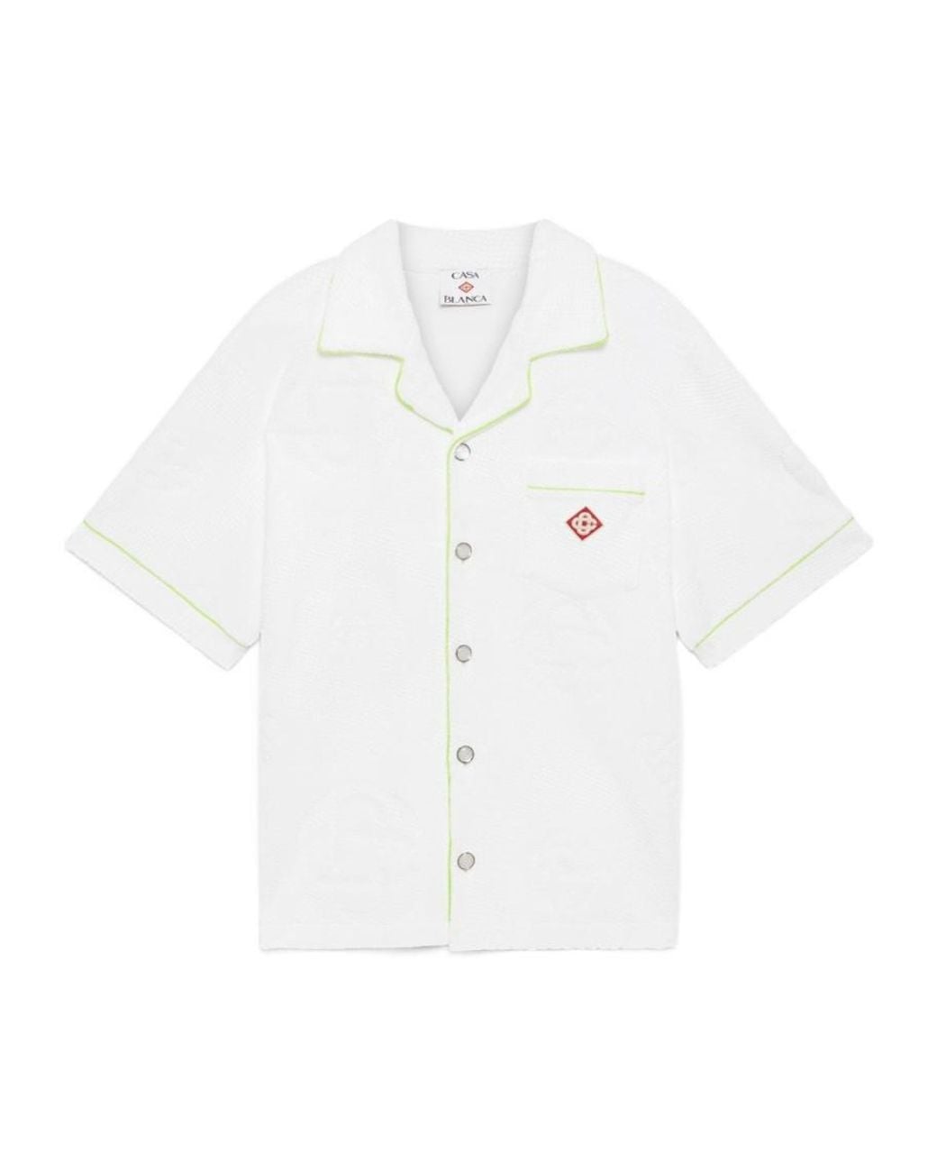 Casablanca White Towelling Monogram Shirt for men