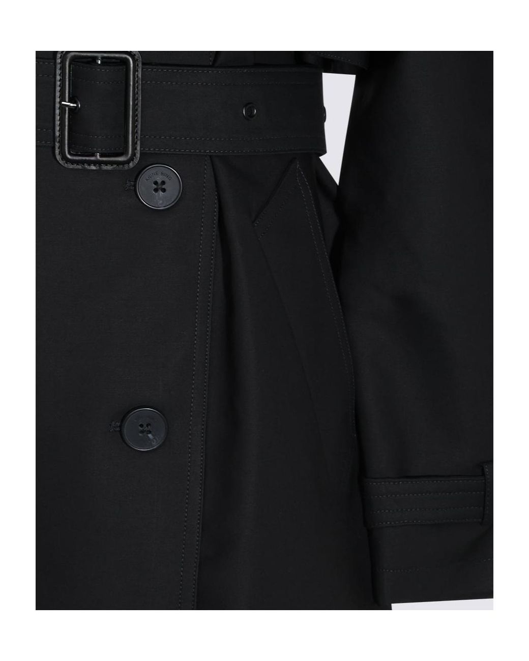 Anine Bing Black Pascale Double-Breasted Trench Coat