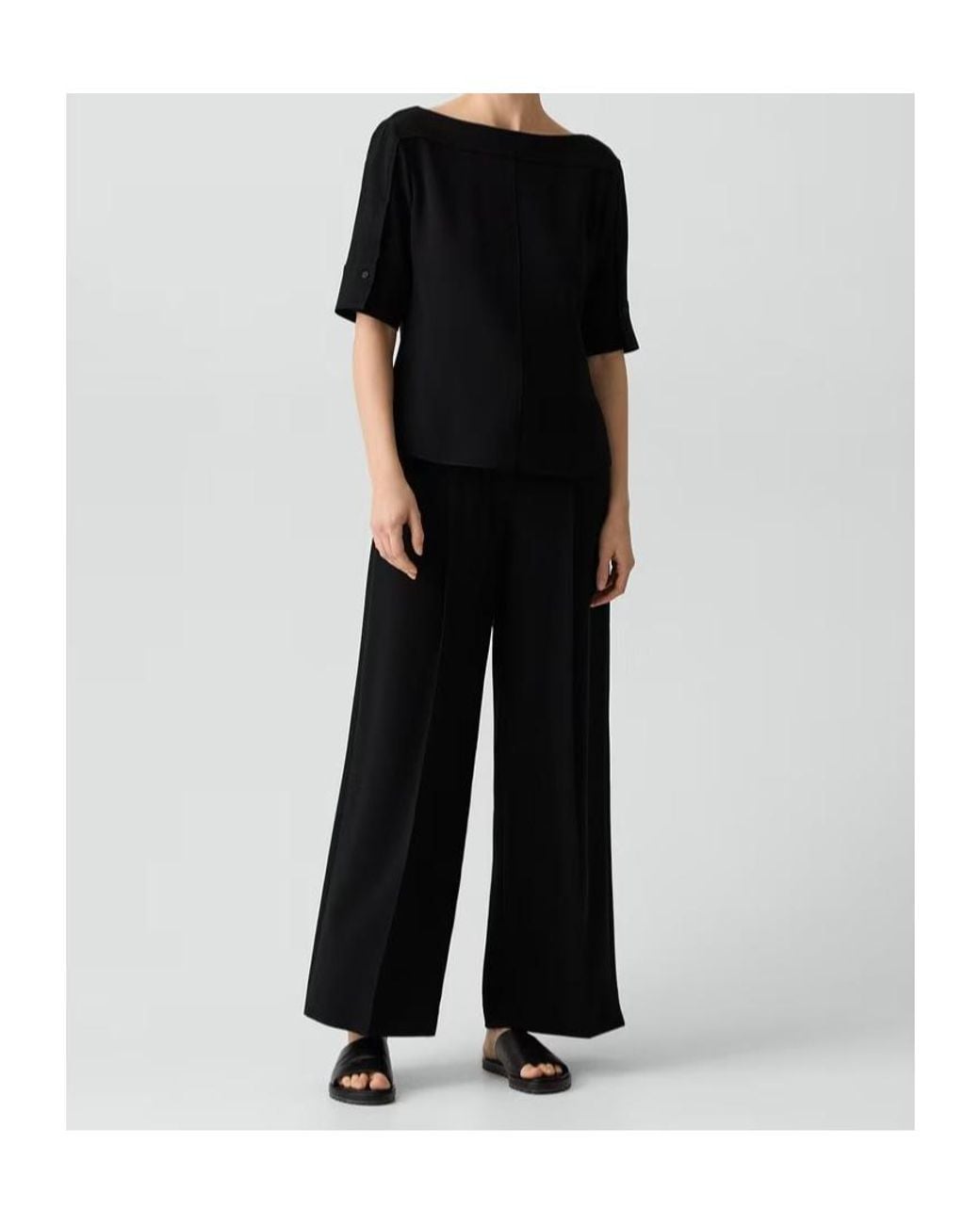Theory Black Short-Sleeve Blouse