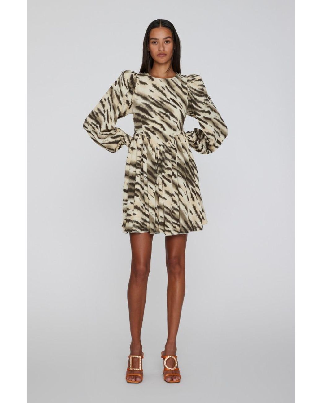 ROTATE BIRGER CHRISTENSEN Natural Long Sleeved Dress