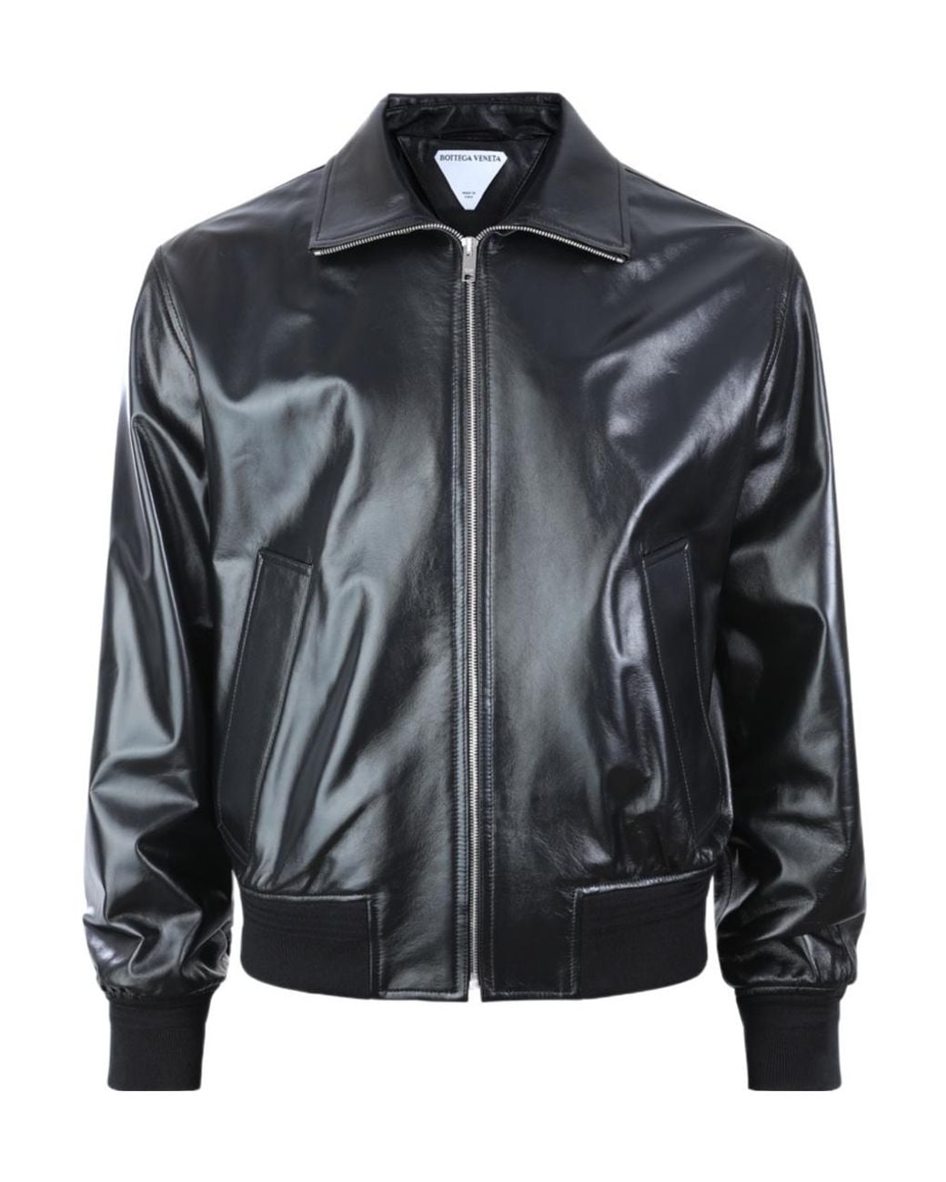 Bottega Veneta Black Leather Jacket for men