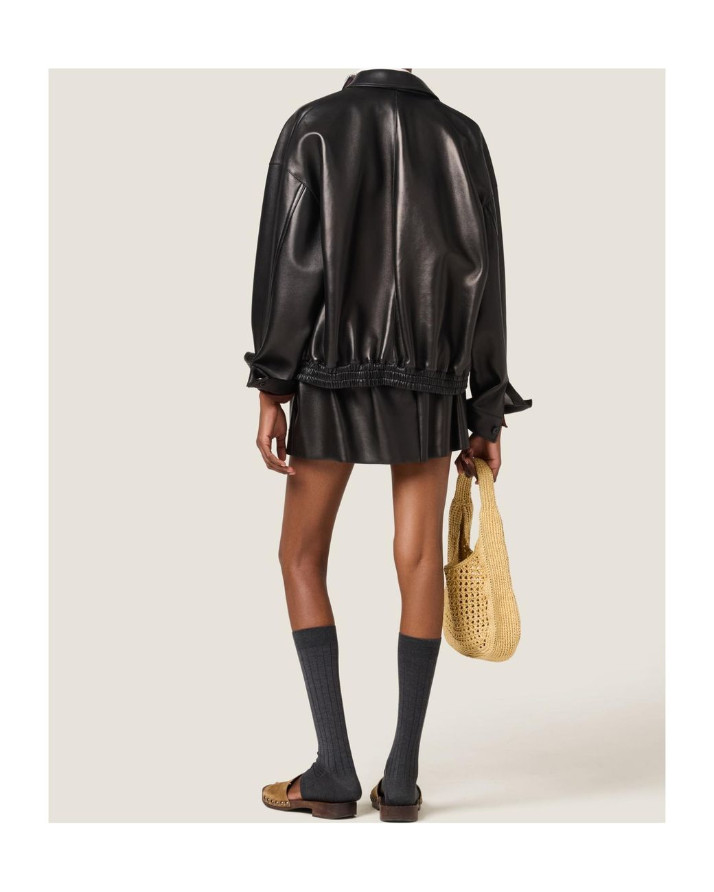 Miu Miu Black Plongé Leather Jacket