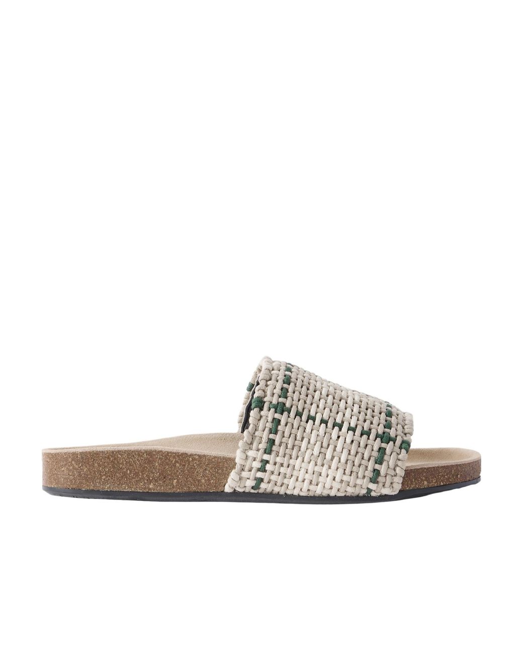 J.W. Anderson White Checked Waxed-Cotton Slides