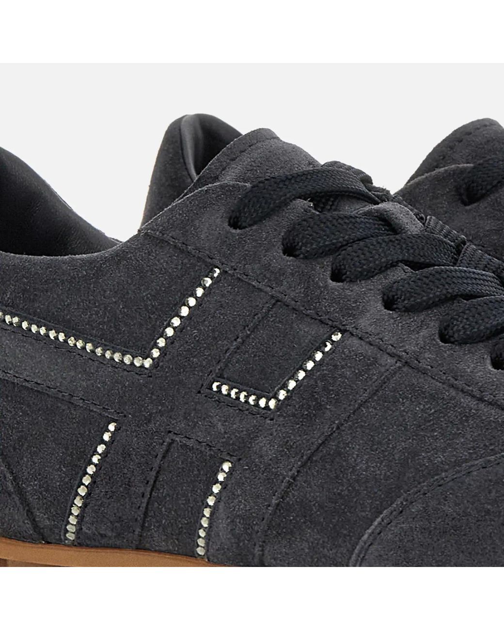 Hogan Blue Olympia Crystal-Embellished Suede Sneakers