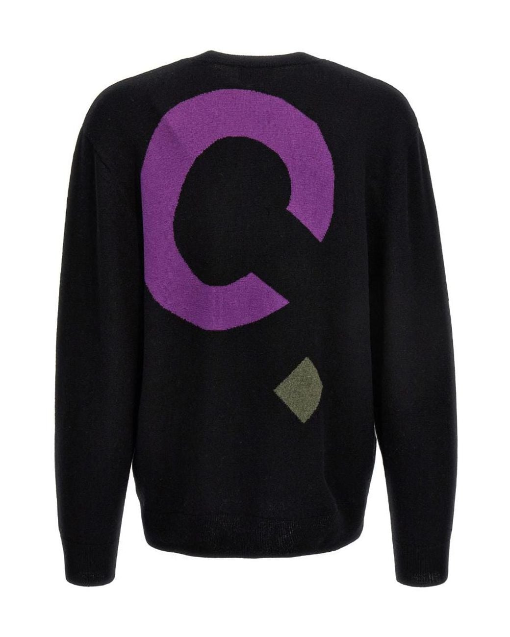 A.P.C. Black Logo Intarsia-Knitted Jumper for men