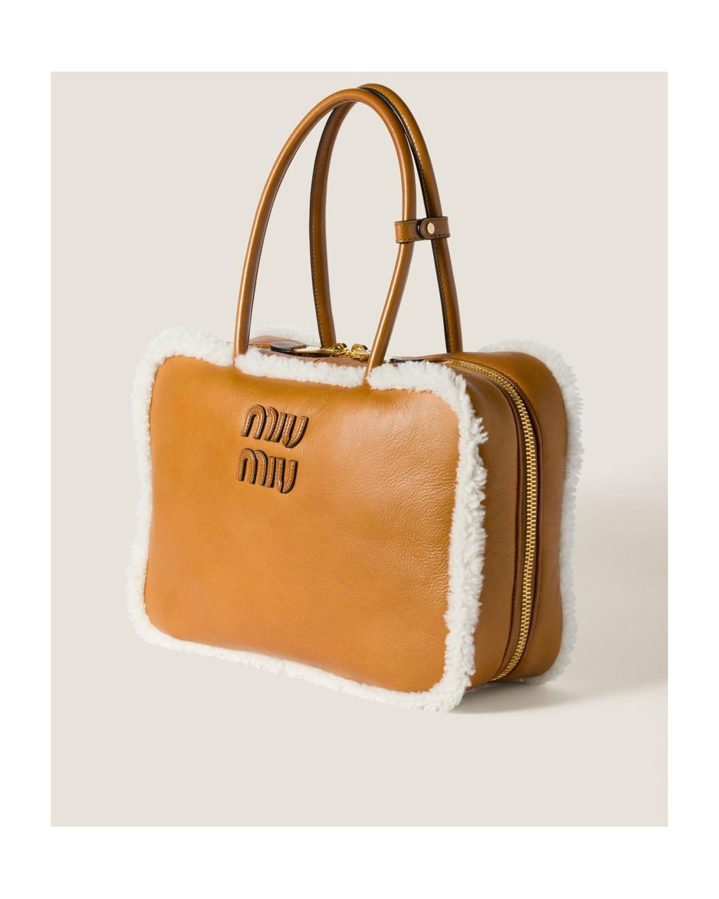 Miu Miu Multicolor Beau Shearling Top-Handle Bag