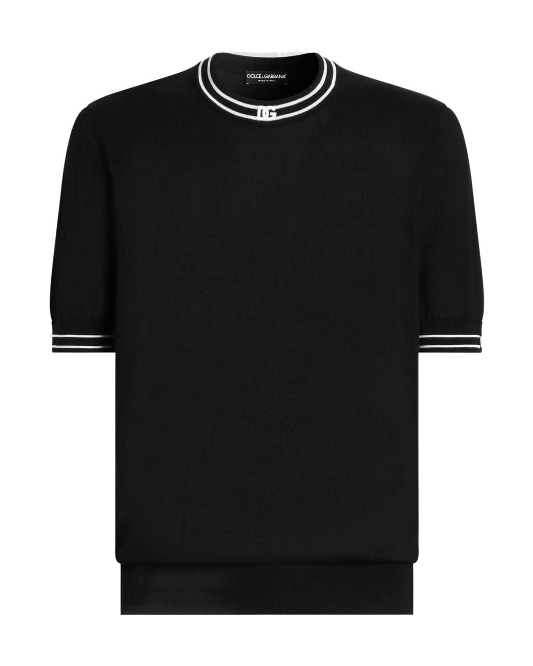 Dolce & Gabbana Black Silk Pullover for men