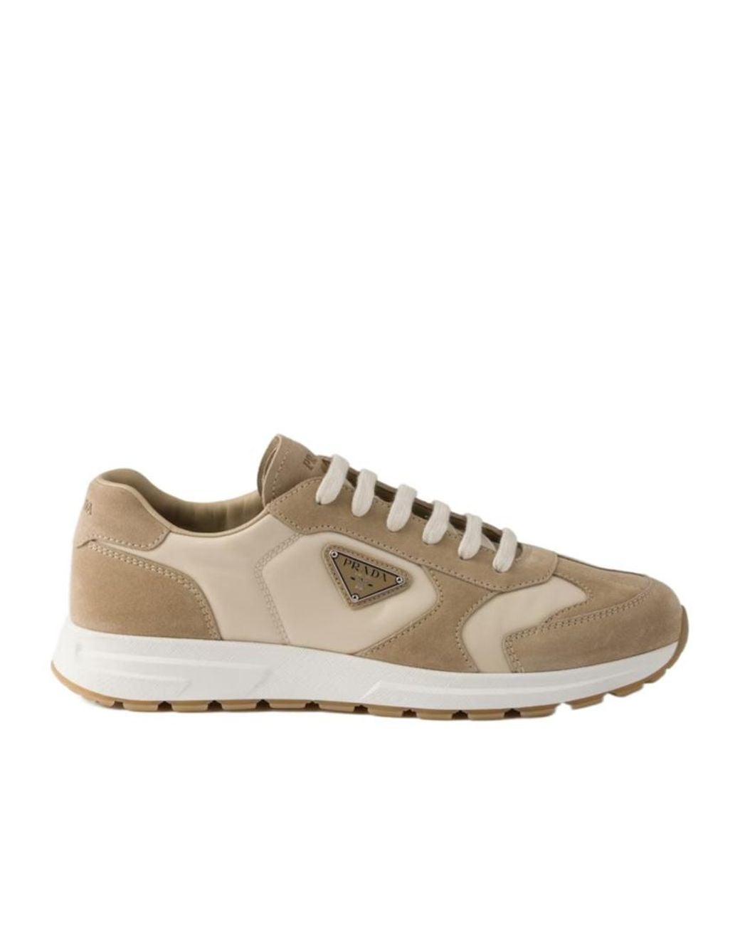 Prada Natural Prax Suede And Re-Nylon Sneakers for men
