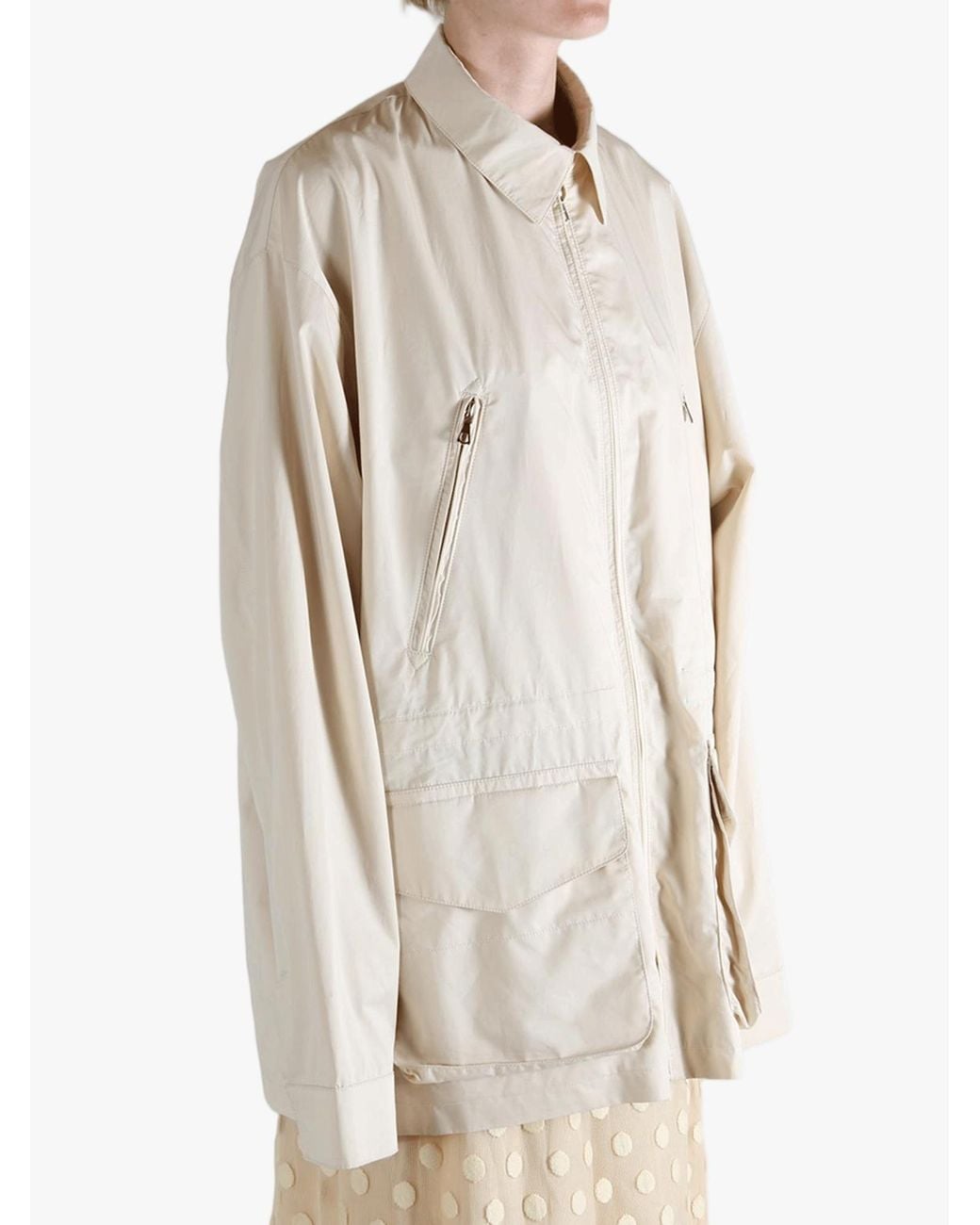 Rier Natural Multi-Pocket Zip-Up Coat for men
