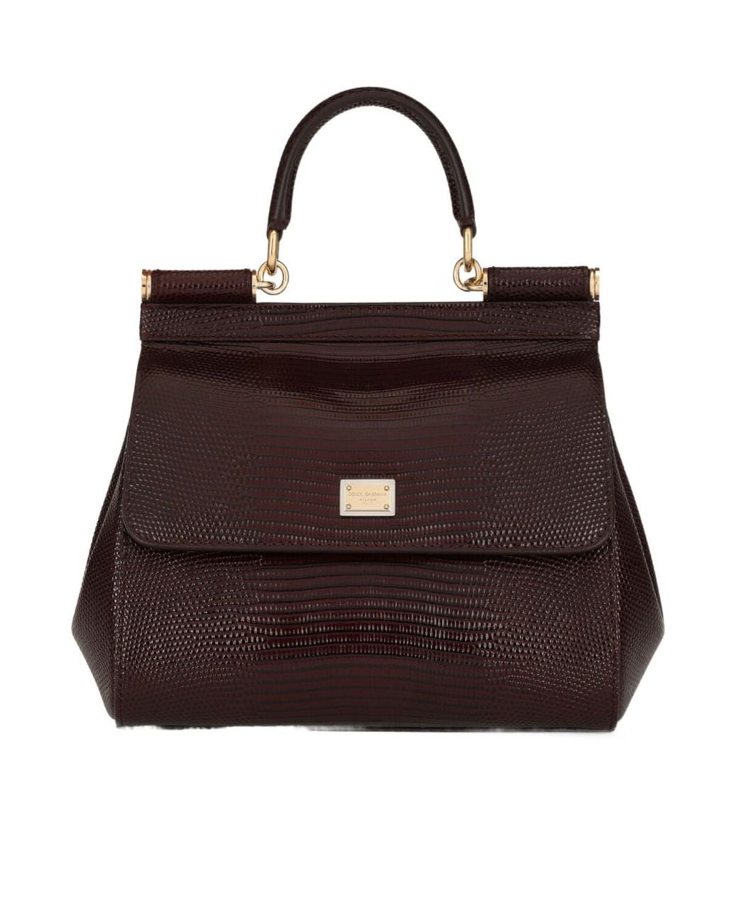Dolce & Gabbana Brown Medium Sicily Snakeskin Tote Bag
