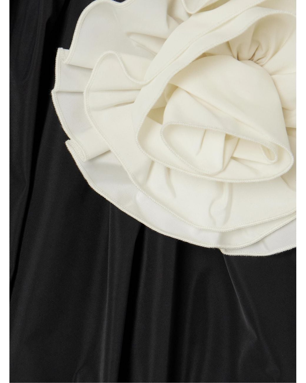 Sea Black Laurie Cropped Appliquéd Taffeta Top
