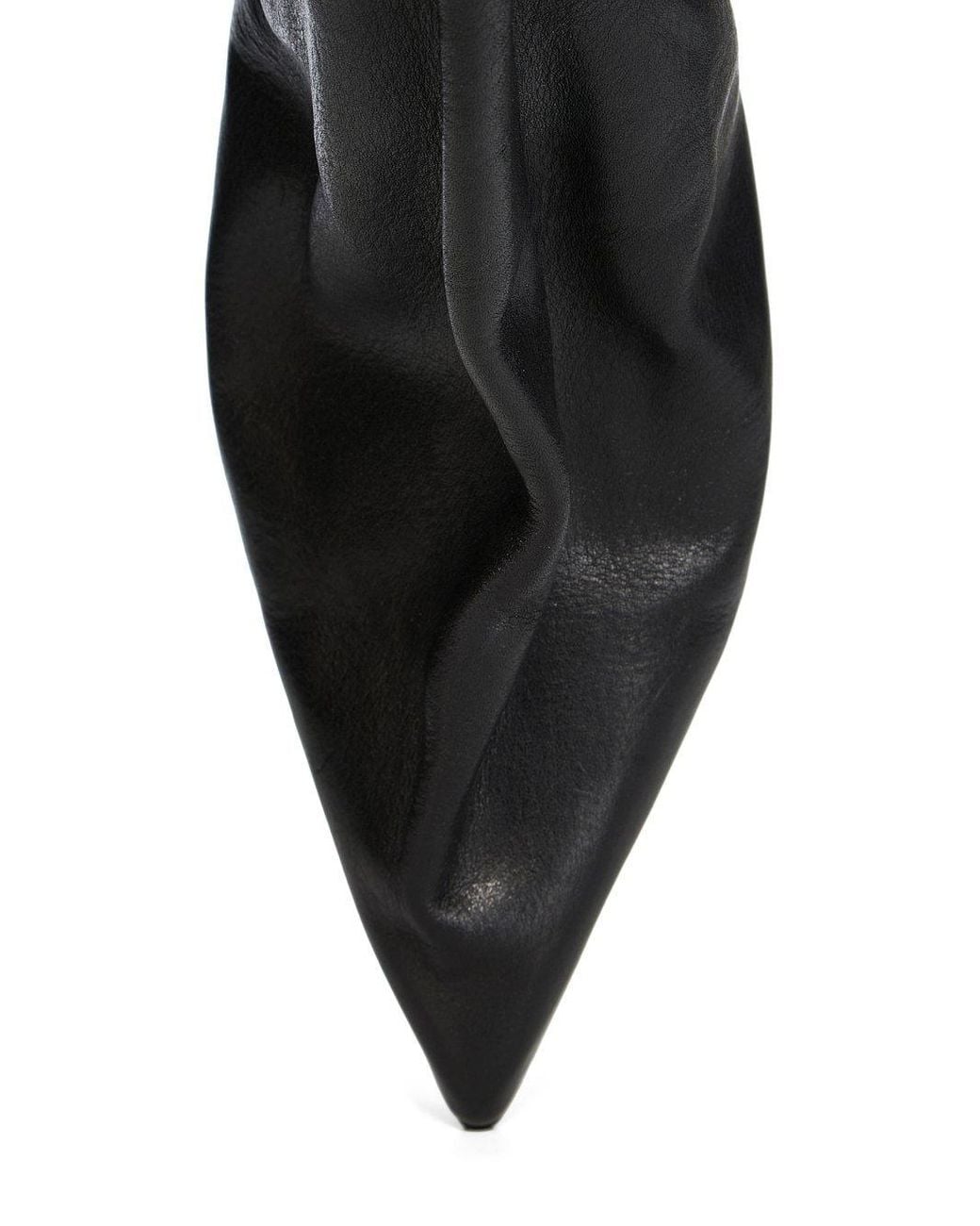 Rick Owens Black Pointed Toe Taco Boots