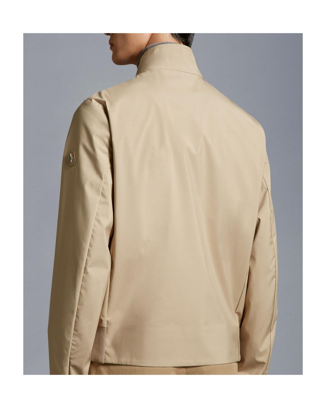 Moncler Natural High Neck Zip-Up Jacket for men