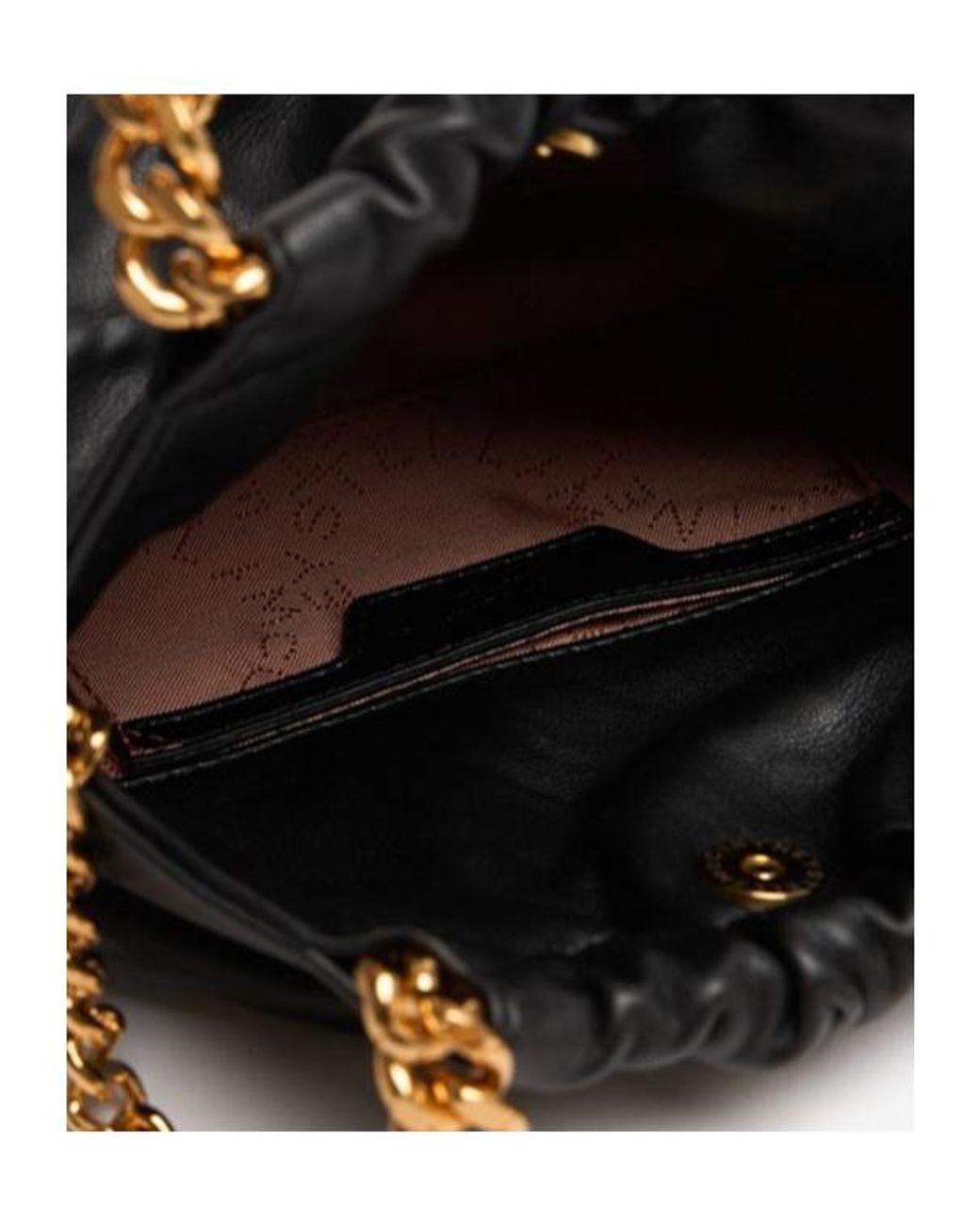 Stella McCartney Black Mini Crinkled Drawstring Bag