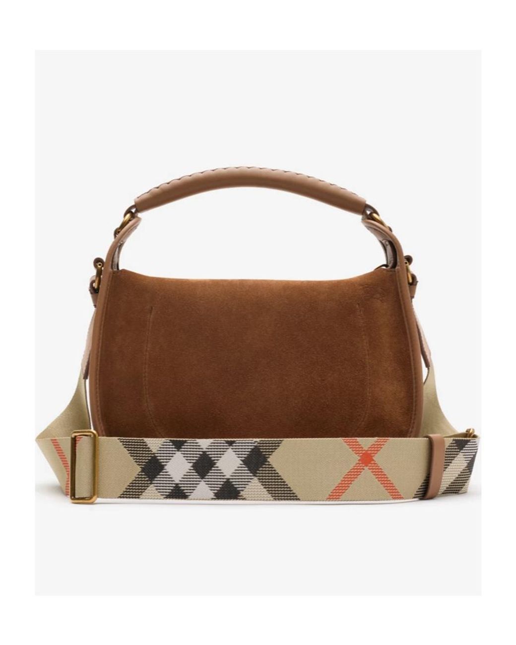 Burberry Brown Small Calfskin B Clip Messenger Bag