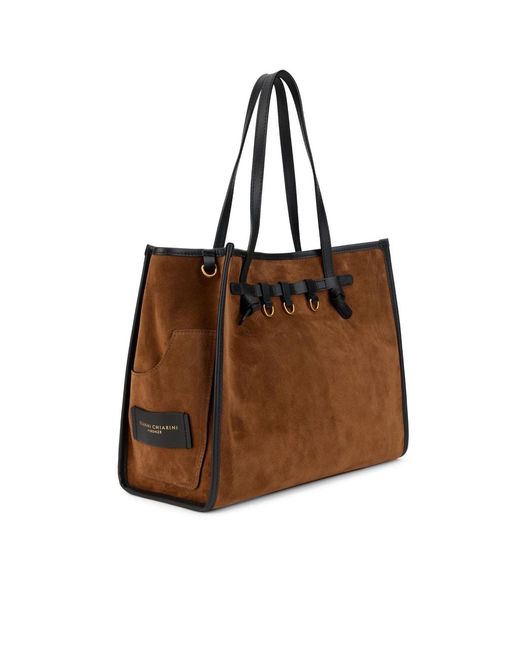 Gianni Chiarini Brown Suede Eyelet Detail Tote Bag