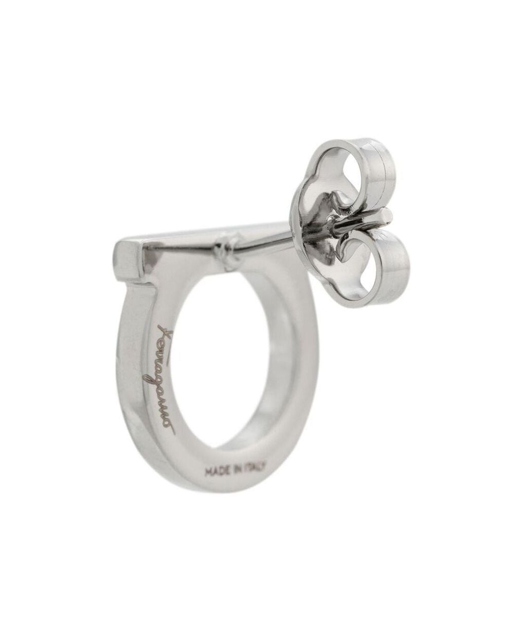 Ferragamo White Gancio Stud Earrings
