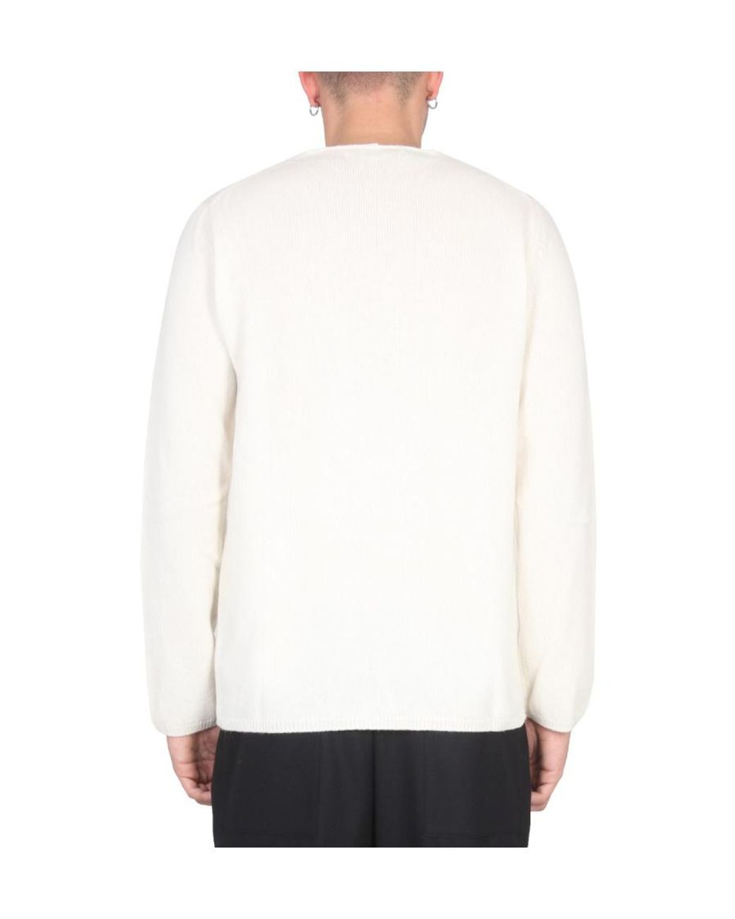 Comme des Garçons White Comme Des Garçons Shirt Graphic Jacquard Crewneck Jumper for men