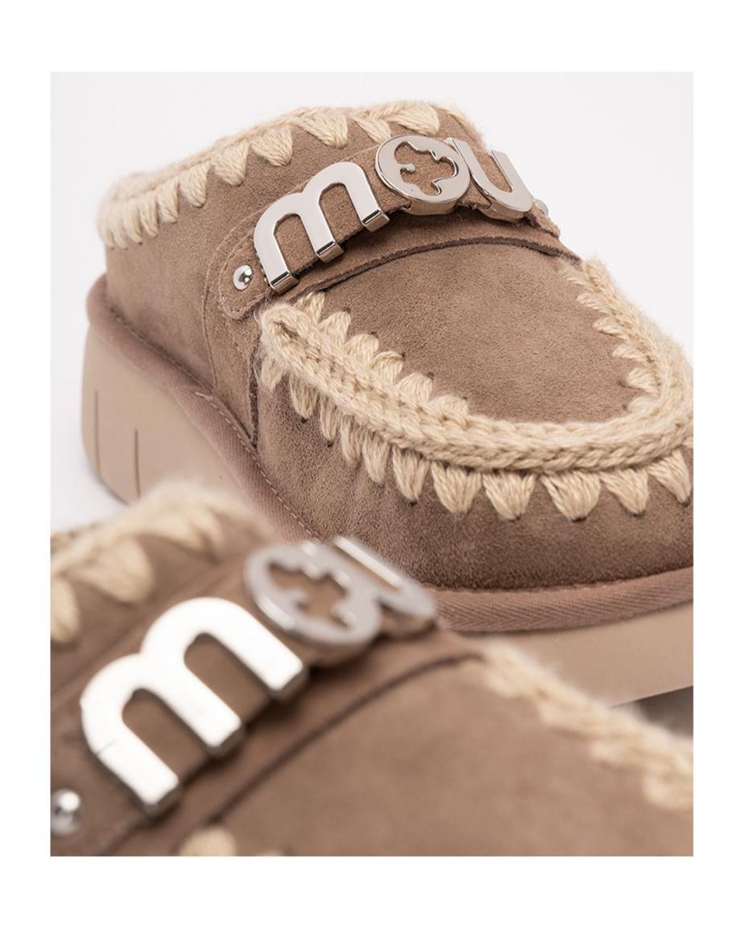 Mou Brown Bounce Logo Lettering Clogs