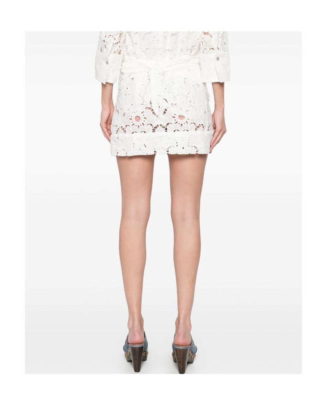 Farm Rio White Self-Lacing Wrap Skirt