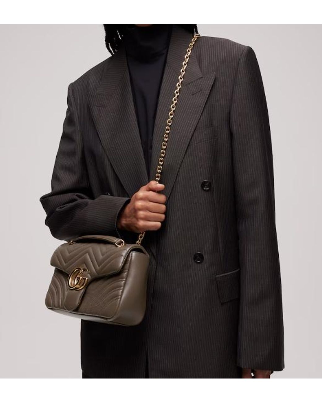 Gucci Brown Gg Marmont Medium Shoulder Bag