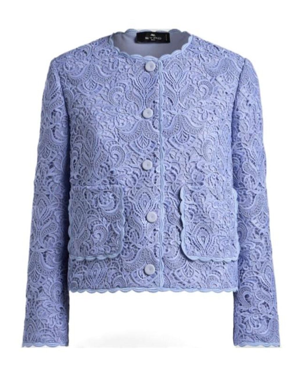 Etro Blue Floral Macramé Jacket