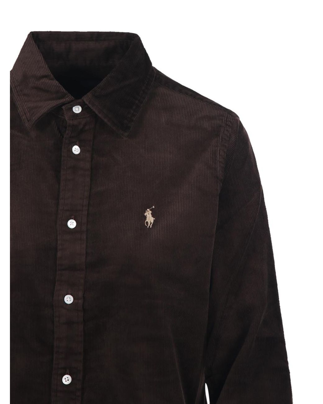 Polo Ralph Lauren Black Corduroy Logo Embroidered Shirt