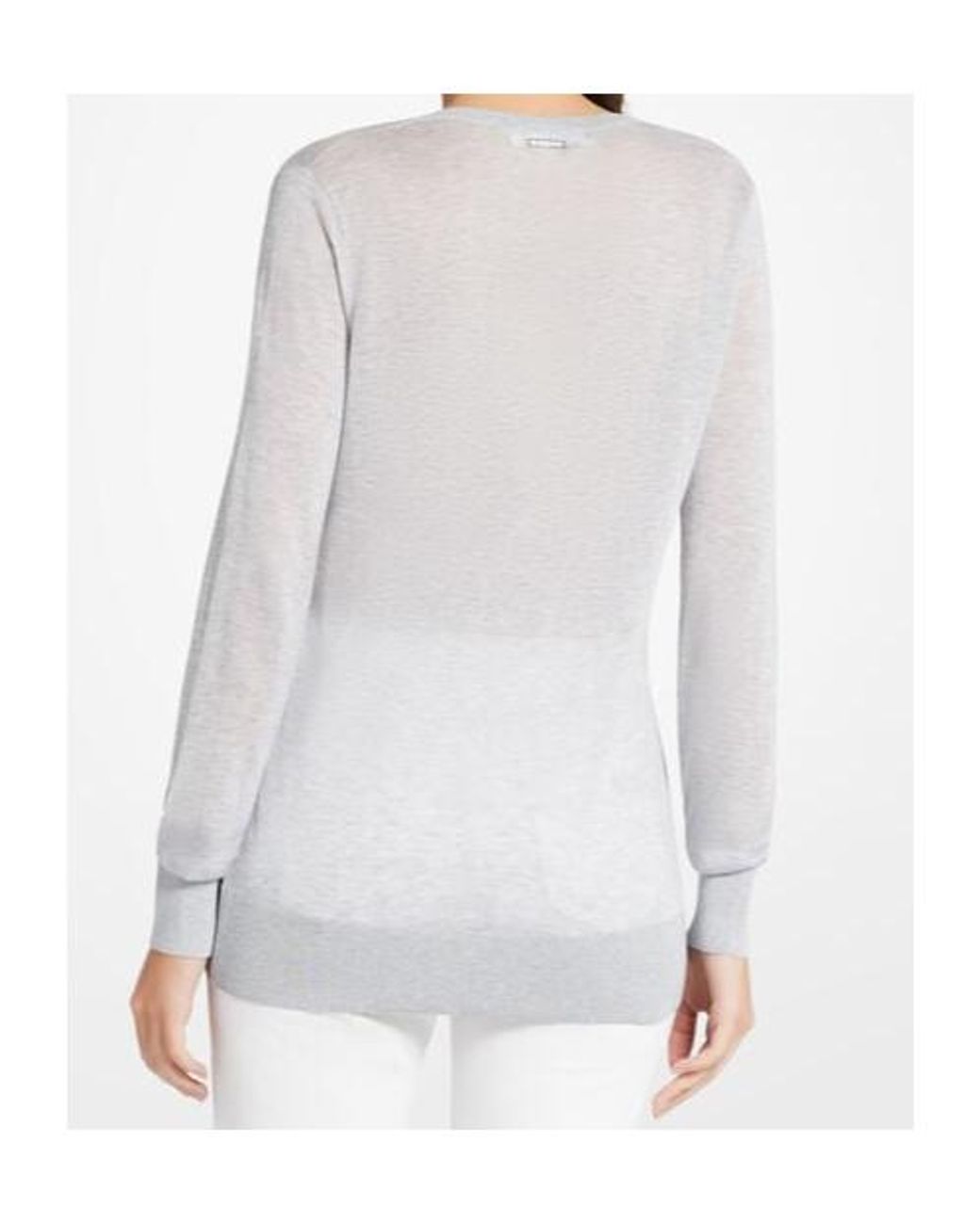 MICHAEL Michael Kors White V-Neck Knitted Jumper
