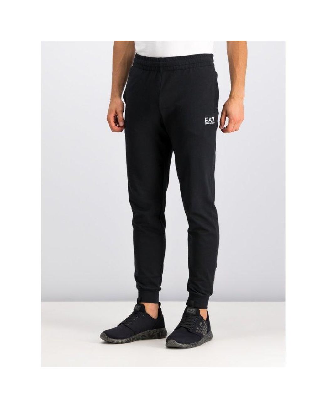 EA7 Black Logo Printed Tracksuit for men