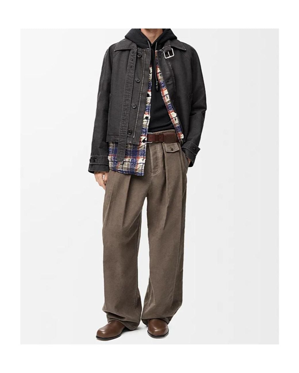 Loewe Black Belted Button-Front Jacket for men