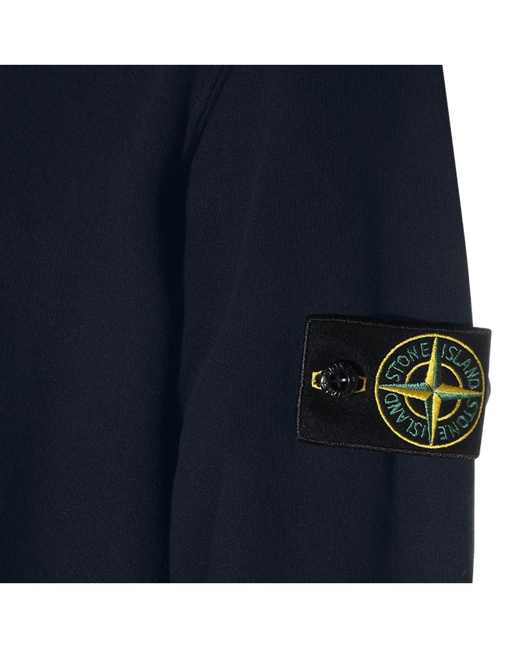 Stone Island Blue Compass Patch Crewneck Sweatshirt for men