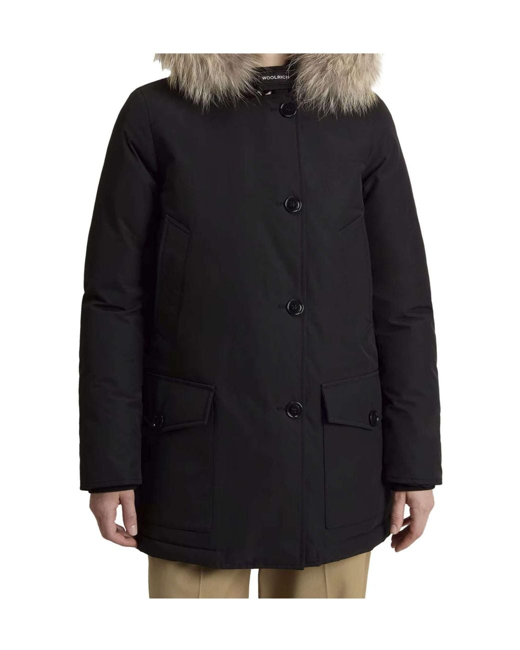 Woolrich Black Arctic Hooded Parka Coat