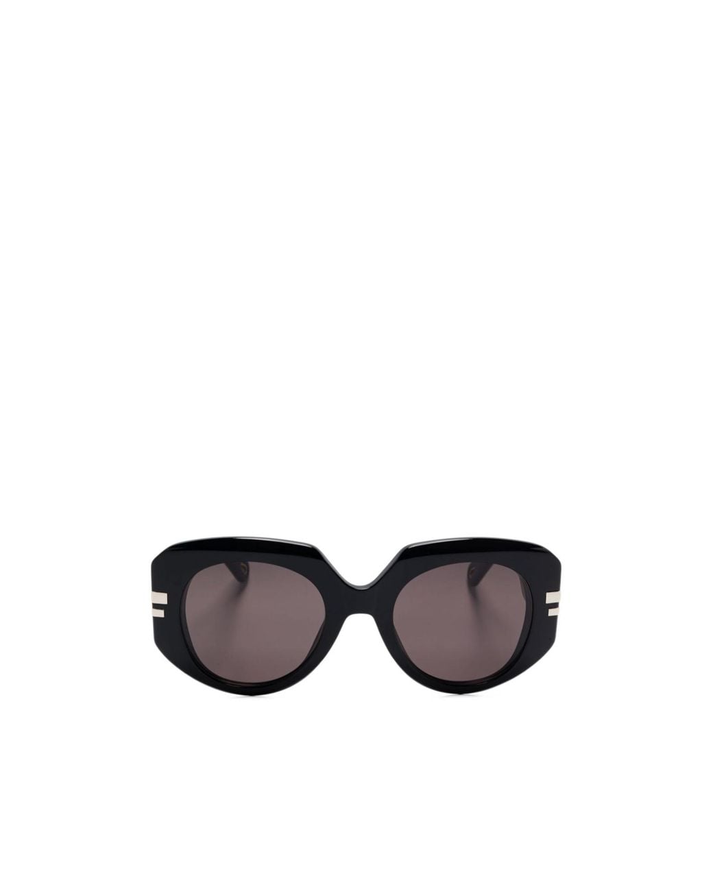 Chloé White Chloé Eyewear Oversized Frame Sunglasses