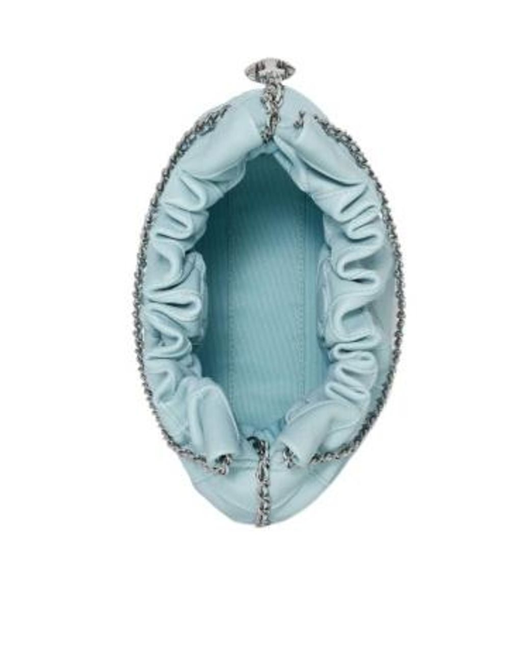 Tory Burch Blue Mini Fleming Drawstring Hobo Bag
