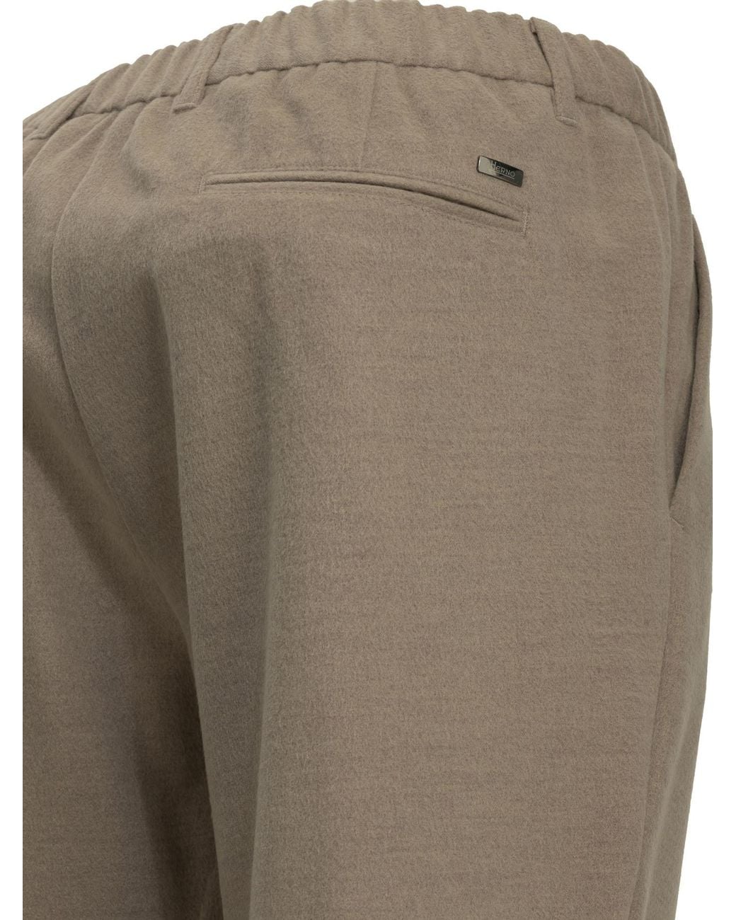 Herno Gray Elasticated Waist Straight-Leg Trousers for men