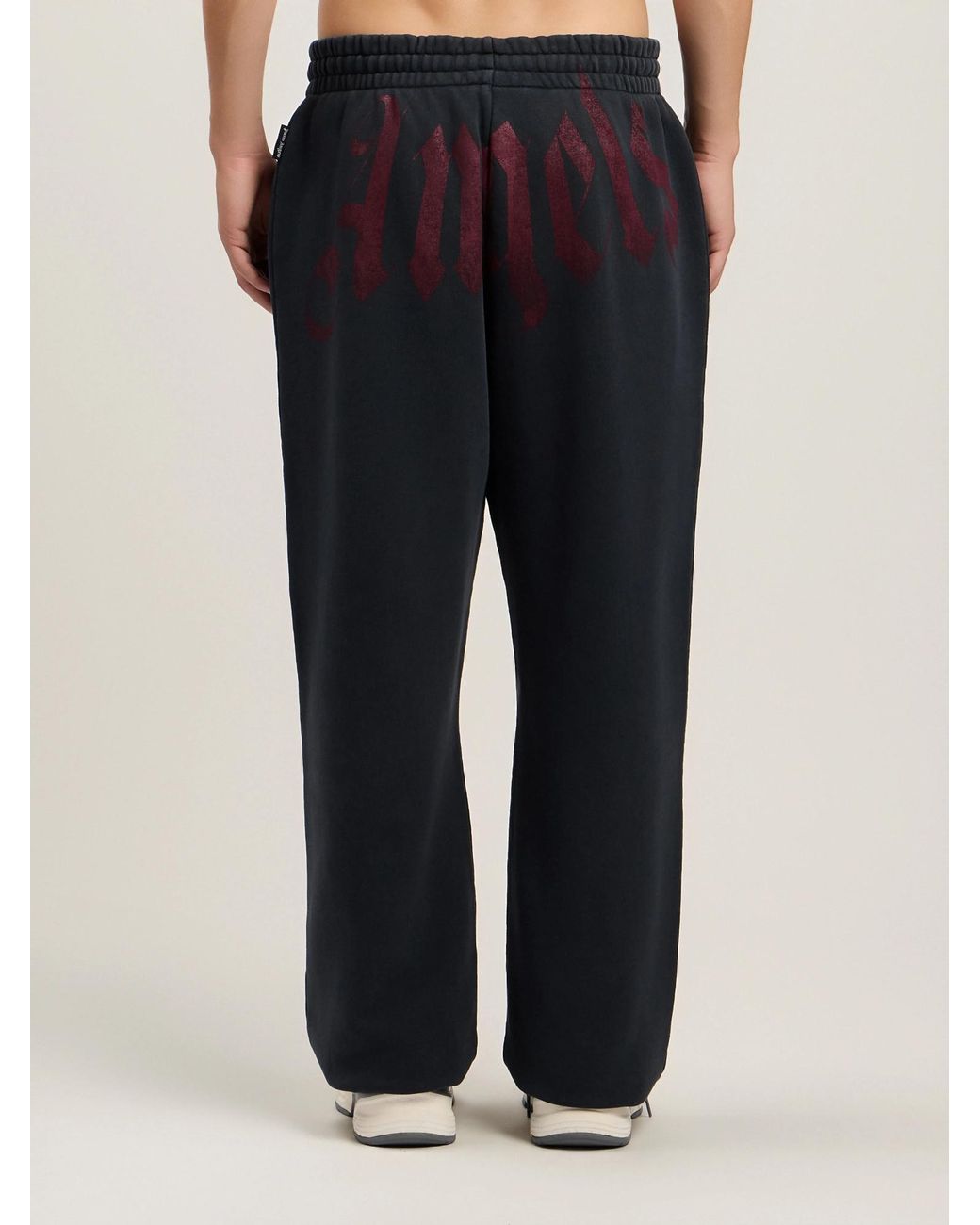 Palm Angels Blue Logo-Print Track Pants for men