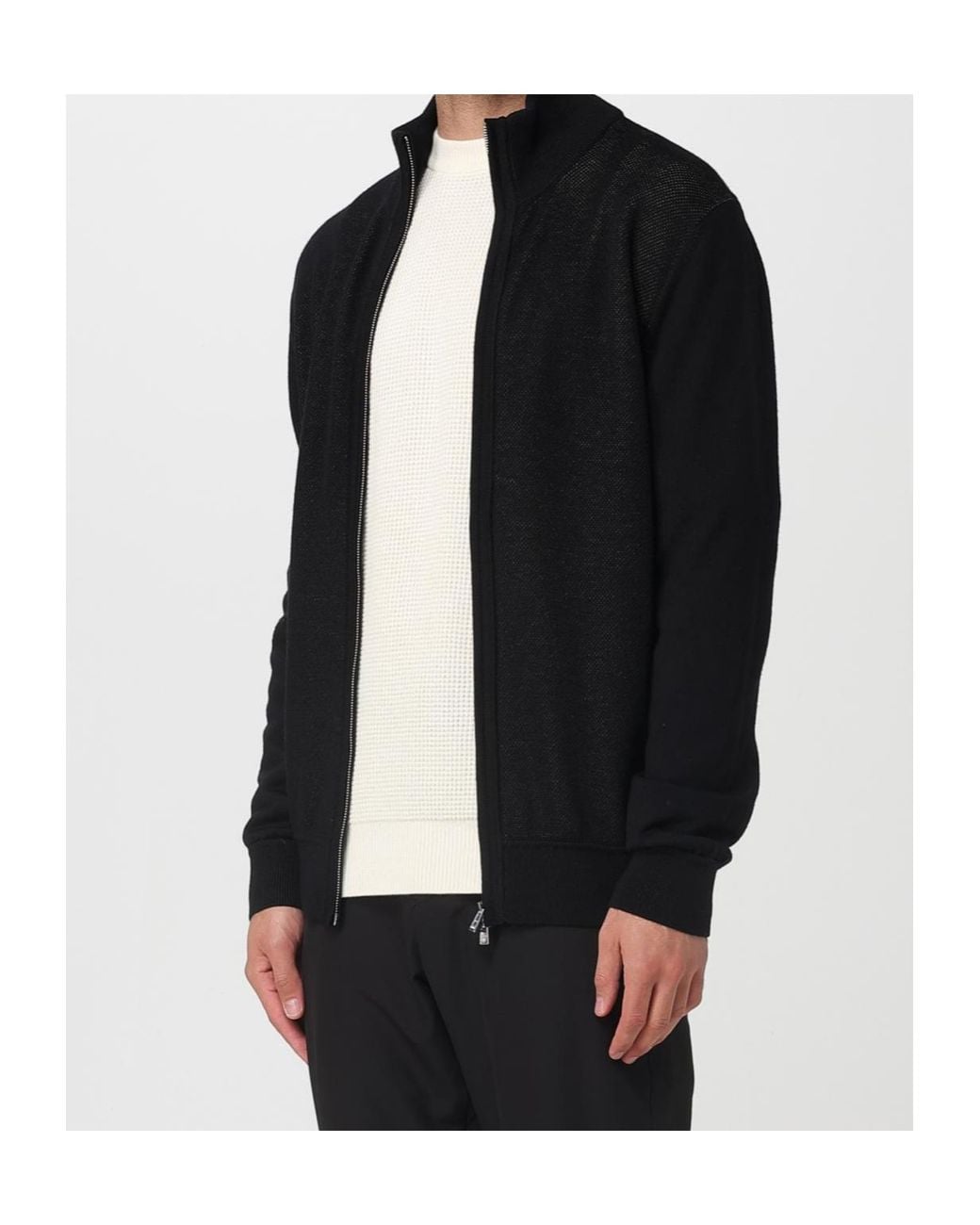 Boss Black High-Neck Zip-Up Cardigan for men