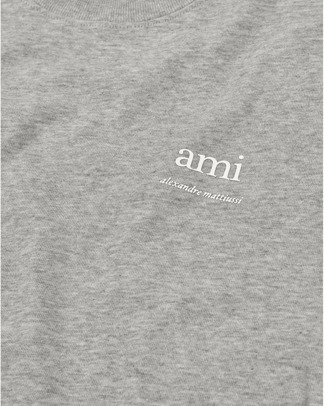 AMI Gray Ami Long Sleeved Crewneck T-Shirt for men