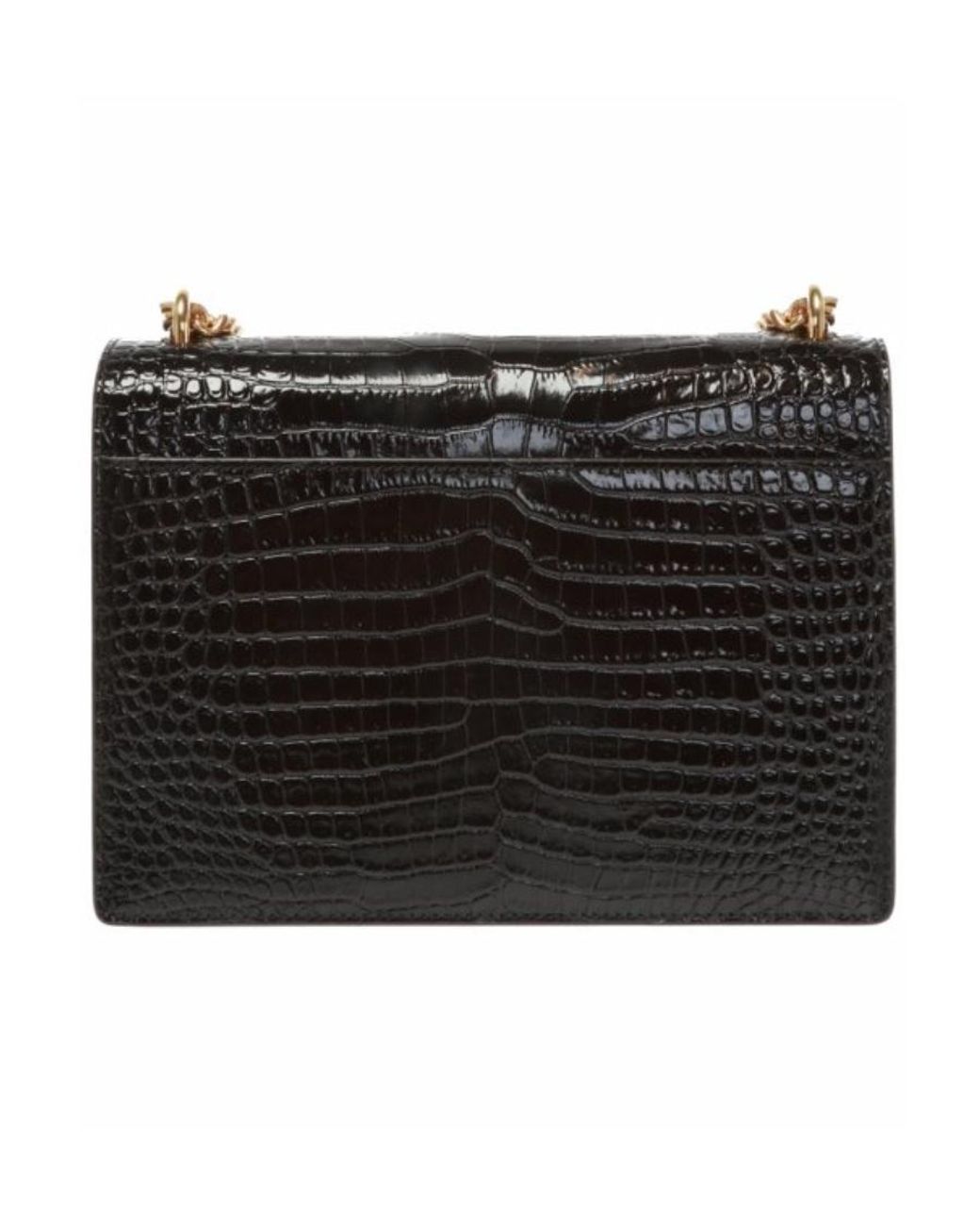 Saint Laurent Black Sunset Embossed Medium Shoulder Bag