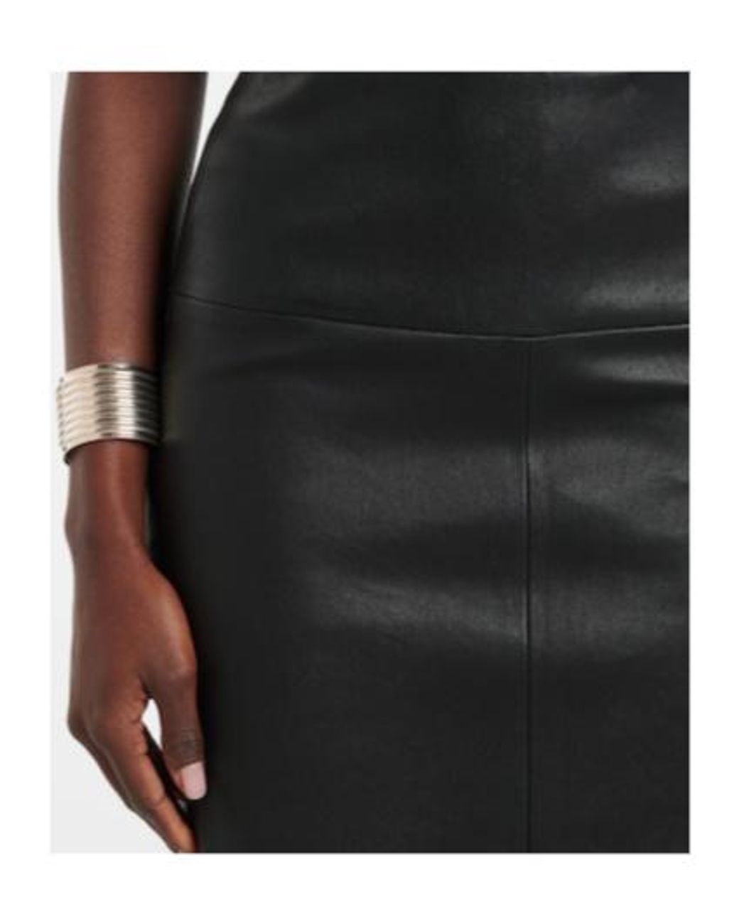 Stouls Black Gin Leather Midi Skirt