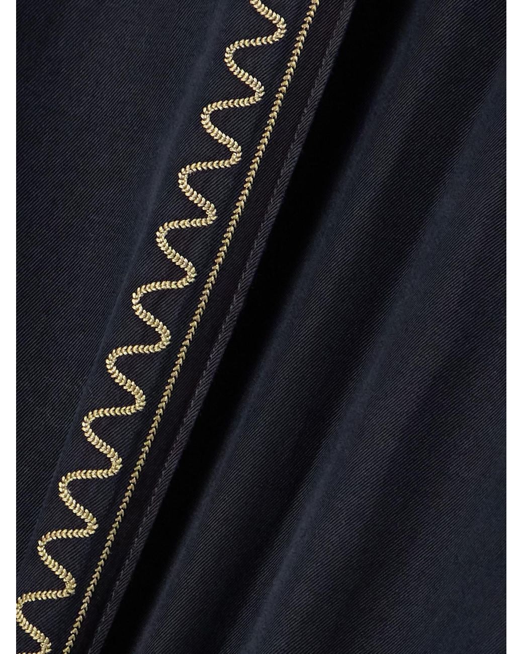 Rabanne Blue Embroidered Belted Layered Twill Pants