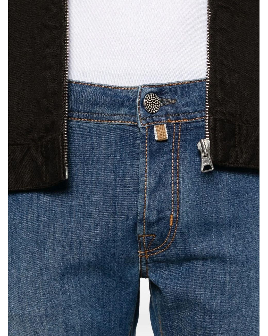 Jacob Cohen Blue Buttoned Trousers for men