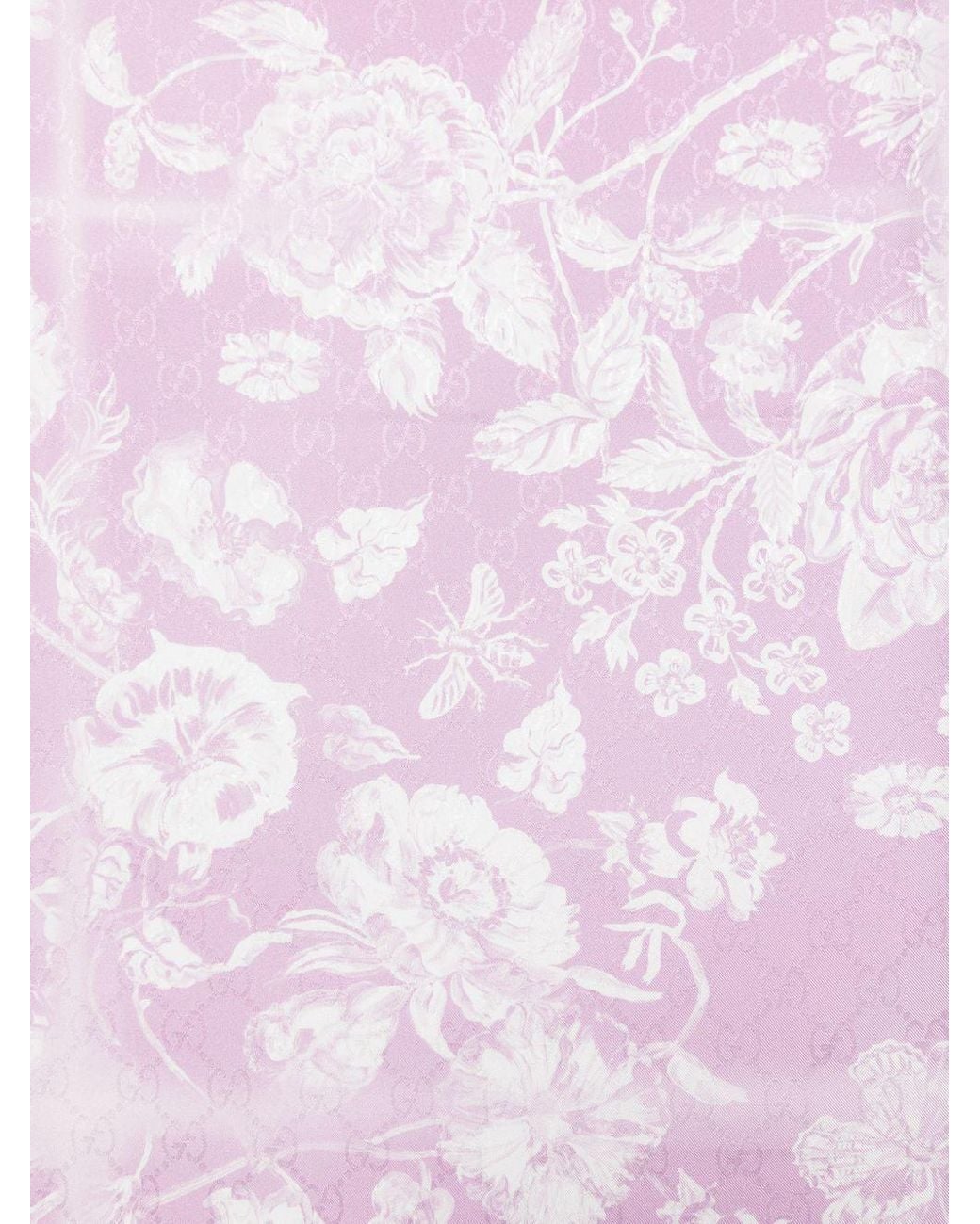 Gucci Pink Printed Silk Foulard