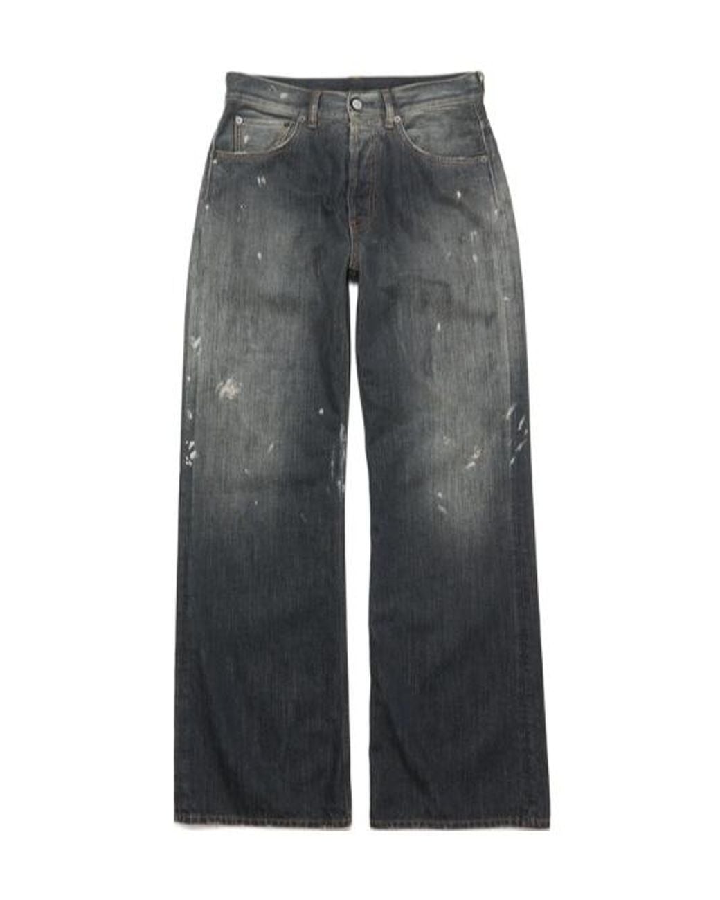 Acne Gray Loose-Fit Distressed Jeans for men