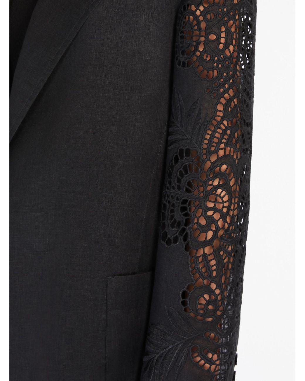 Max Mara Black Studio Angizia Embroidered Oversized Jacket