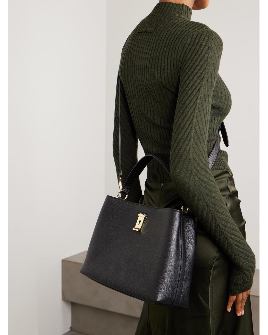 Bally Black Textured-Leather Tote