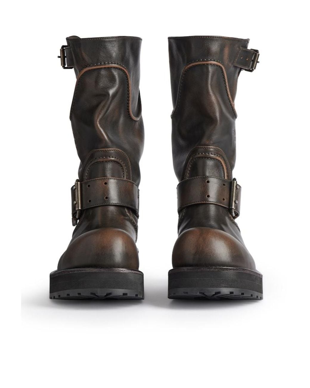 Balenciaga Black Venom Buckled-Strap Boots for men