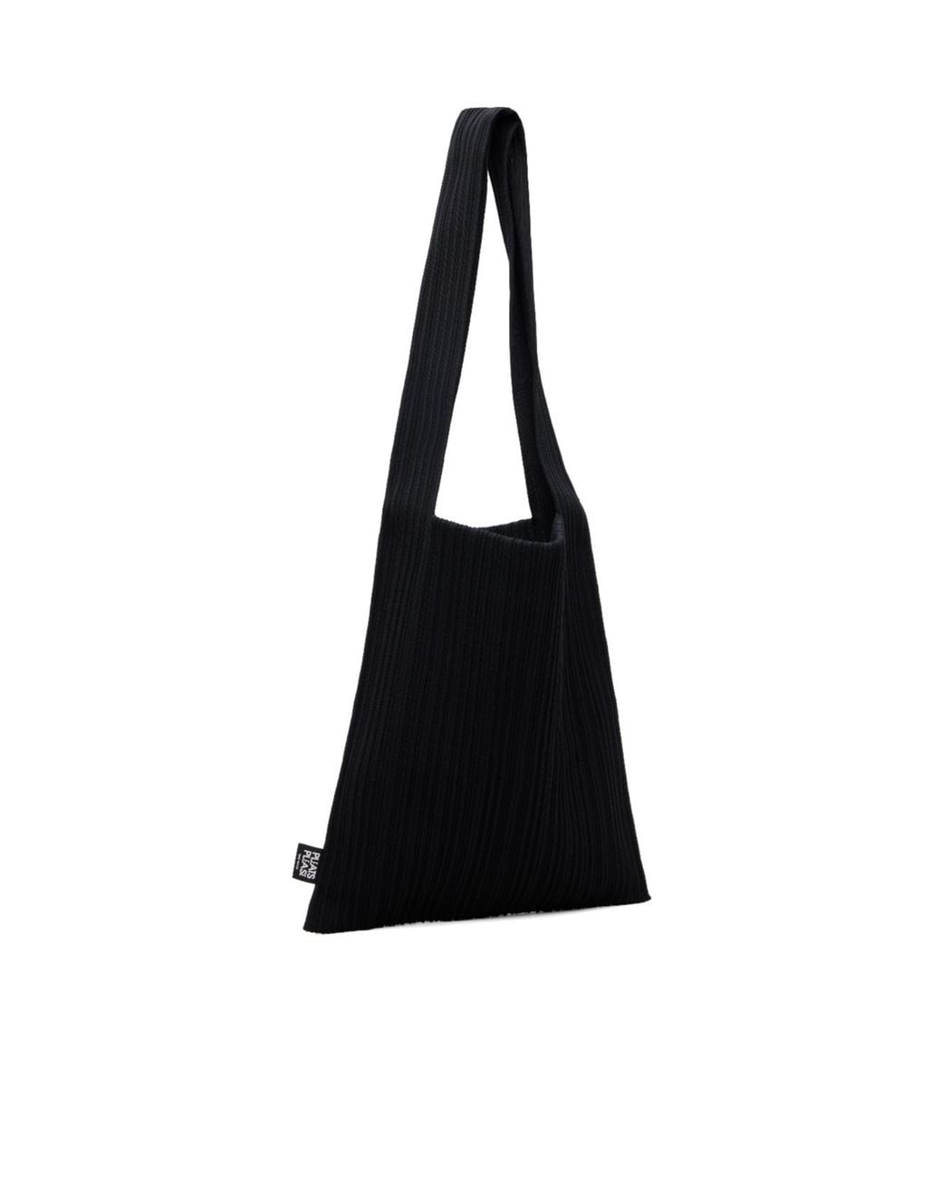 Pleats Please Issey Miyake Black Crepe Knit Tote Shoulder Bag