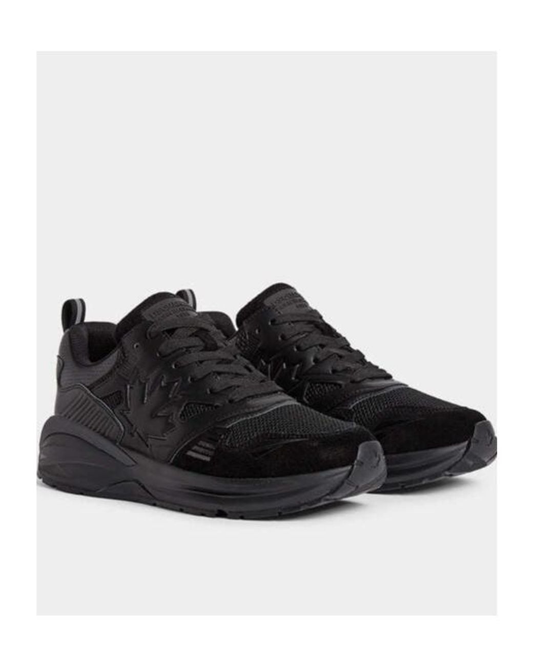 DSquared² Black Dash Maple Leaf Low-Top Sneakers for men