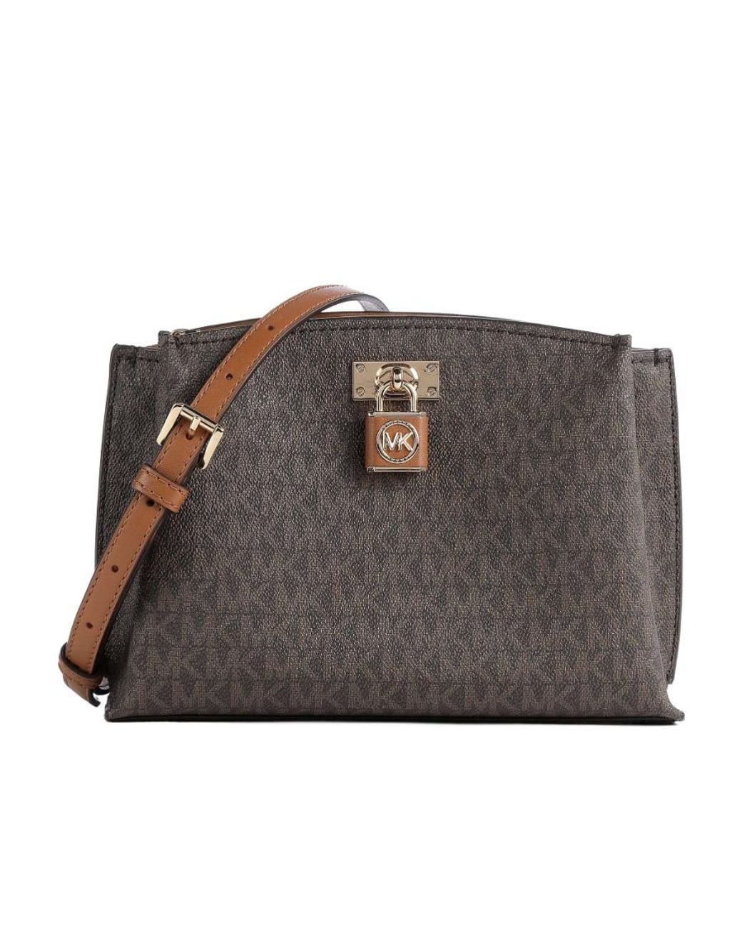 Michael Kors Brown Logo-Print Cross Body Bag